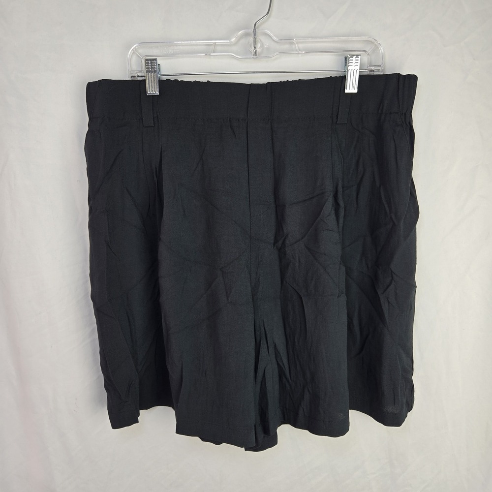 Halara High Waisted Trouser Shorts Womens 1X Black Pleated Preppy Coastal Office